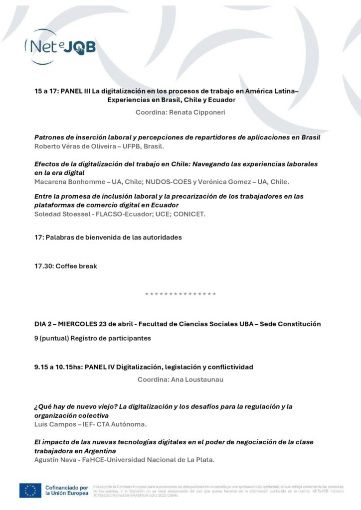 Seminario Internacional - Nuevas Tecnologías Digitales y Trabajo en Latinoamérica